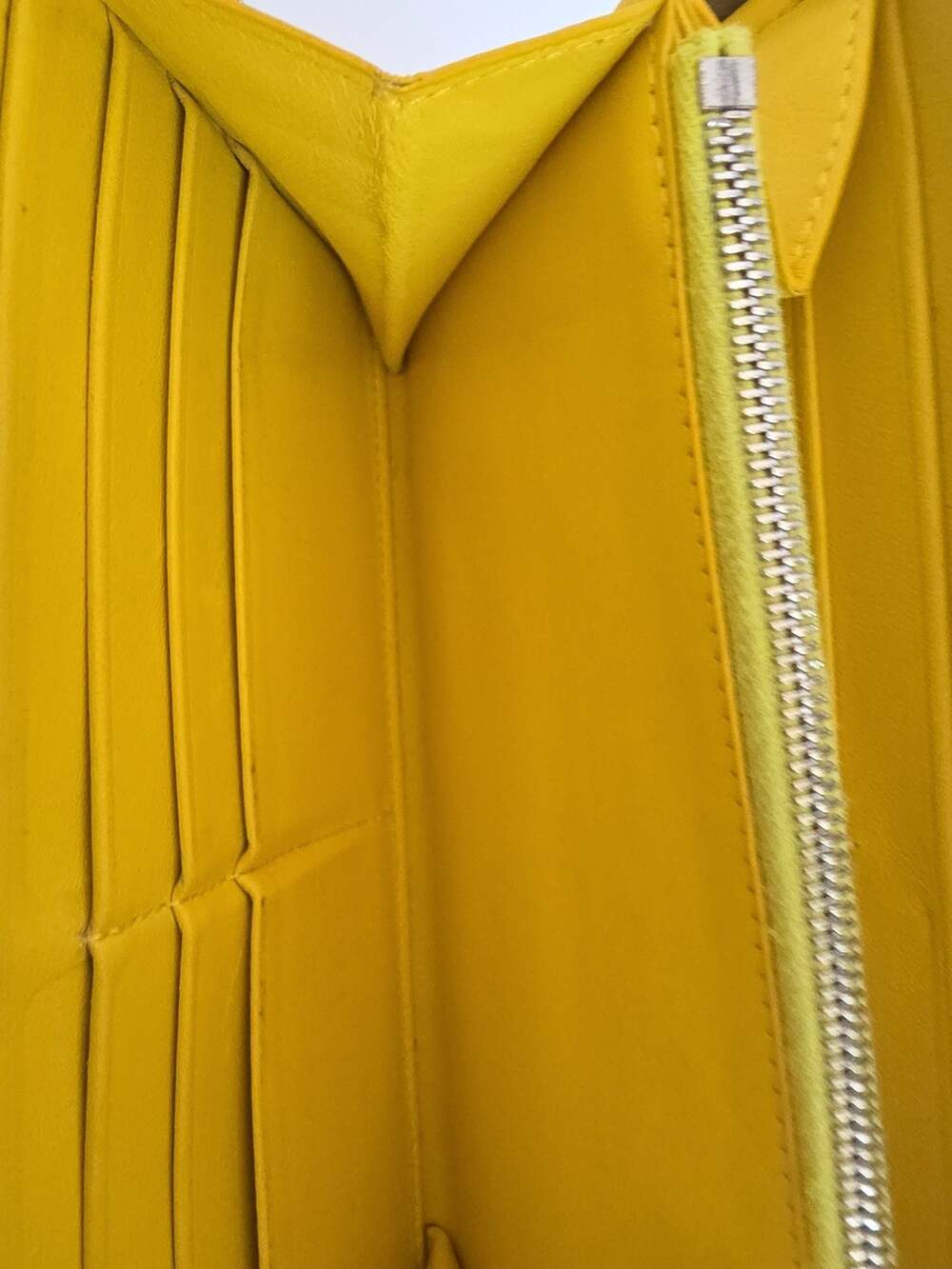 Céline Large Zip Around Multifunction Wallet in Grained Calfskin Taupe and Yello - Picture 7 of 16